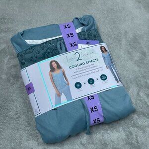 Live 2 Lounge XS Cooling Effects 3-Piece Set With Cardigan Tank & Pants NWT 6448